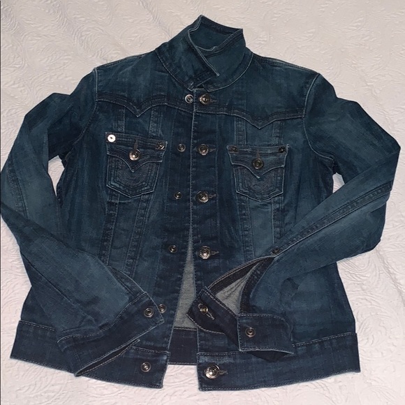 dark blue true religion jean jacket